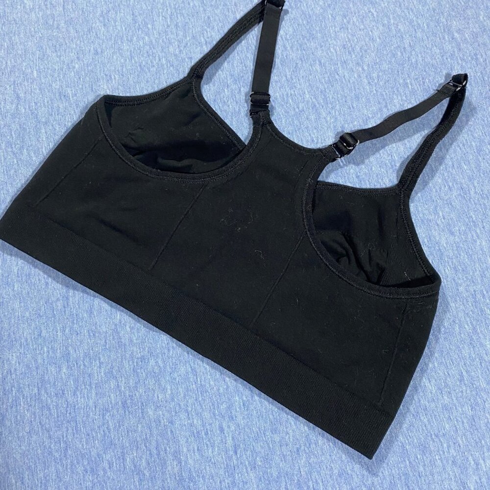 Old Navy Active Black Sports Bra L Adjustable Straps Racerback - Picture 2 of 3